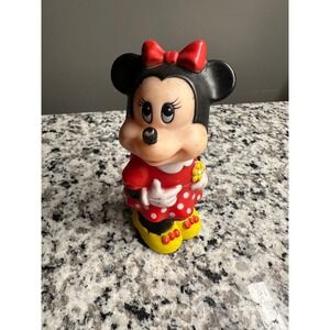 Vintage Minnie Mouse Red Polka Dot Dress Yellow Shoes Collectible Head comes off